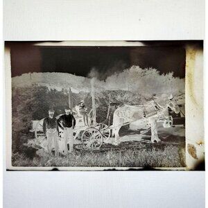 1920s Photograph Negative Original Horse Drawn Carriage Cart Antique C65